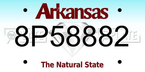 8P58882 Arkansas License Plate