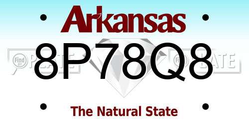 8P78Q8 Arkansas License Plate