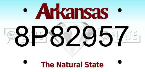 8P82957 Arkansas License Plate