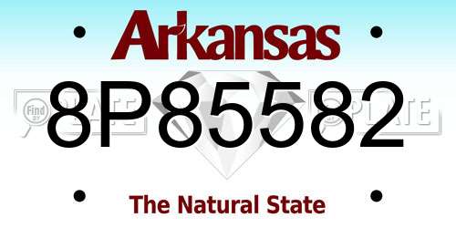 8P85582 Arkansas License Plate