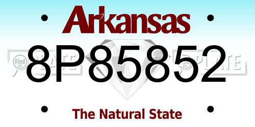 8P85852 Arkansas License Plate