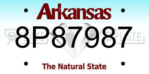 8P87987 Arkansas License Plate