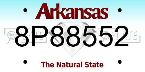 8P88552 Arkansas License Plate
