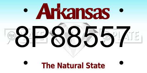 8P88557 Arkansas License Plate