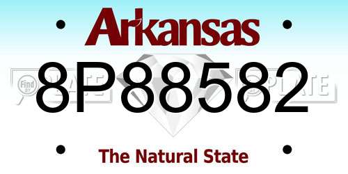 8P88582 Arkansas License Plate