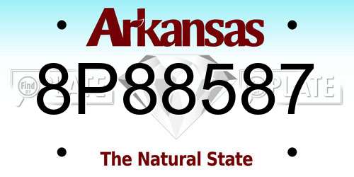 8P88587 Arkansas License Plate