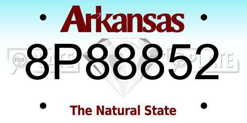 8P88852 Arkansas License Plate