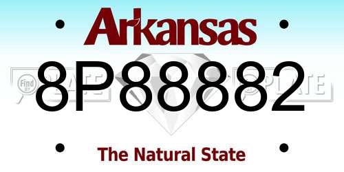 8P88882 Arkansas License Plate