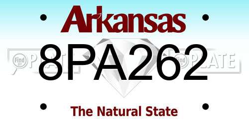 8PA262 Arkansas License Plate