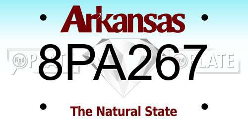 8PA267 Arkansas License Plate