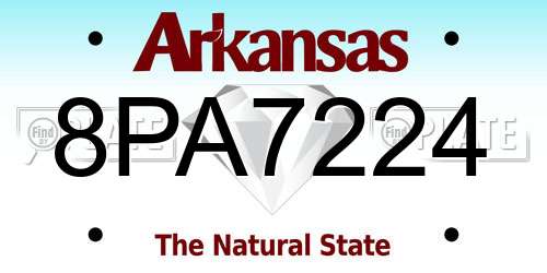 8PA7224 Arkansas License Plate