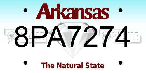 8PA7274 Arkansas License Plate