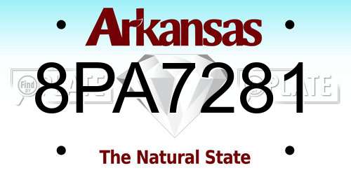 8PA7281 Arkansas License Plate