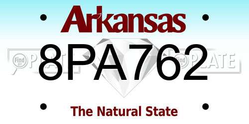 8PA762 Arkansas License Plate