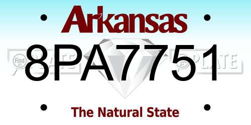 8PA7751 Arkansas License Plate