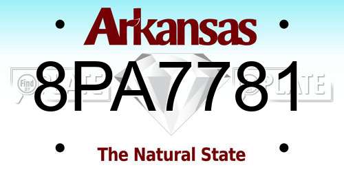 8PA7781 Arkansas License Plate