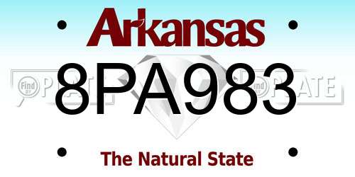 8PA983 Arkansas License Plate