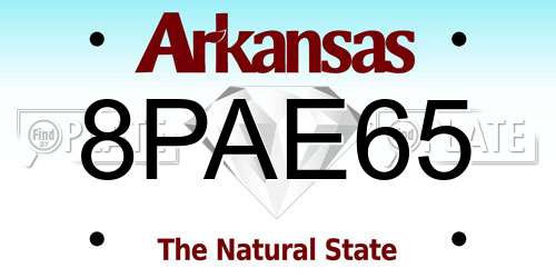 8PAE65 Arkansas License Plate