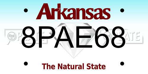 8PAE68 Arkansas License Plate