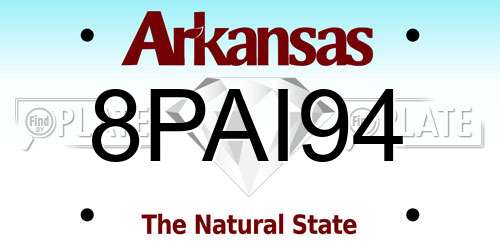 8PAI94 Arkansas License Plate