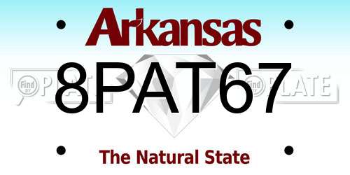 8PAT67 Arkansas License Plate