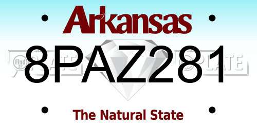 8PAZ281 Arkansas License Plate