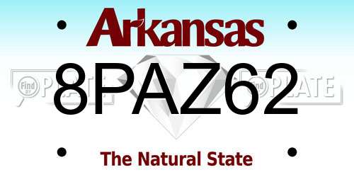 8PAZ62 Arkansas License Plate