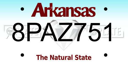 8PAZ751 Arkansas License Plate