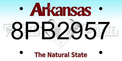 8PB2957 Arkansas License Plate