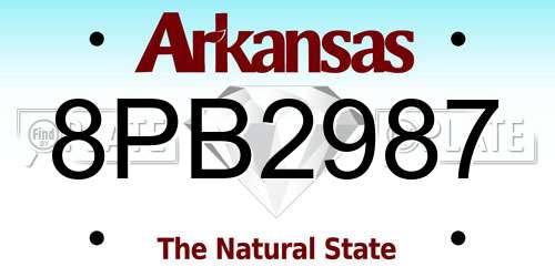 8PB2987 Arkansas License Plate