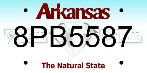 8PB5587 Arkansas License Plate
