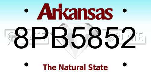8PB5852 Arkansas License Plate
