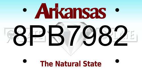 8PB7982 Arkansas License Plate