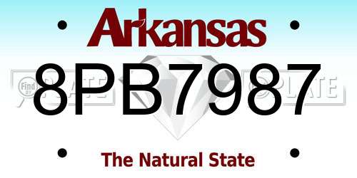 8PB7987 Arkansas License Plate