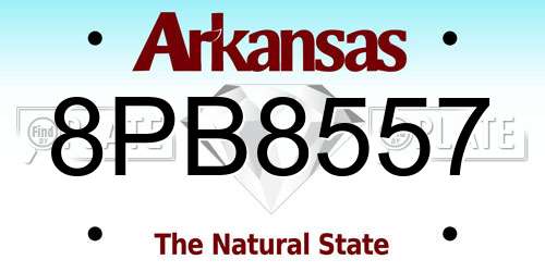 8PB8557 Arkansas License Plate