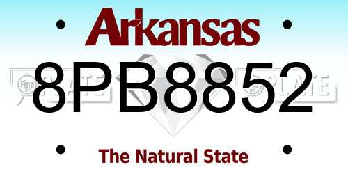 8PB8852 Arkansas License Plate