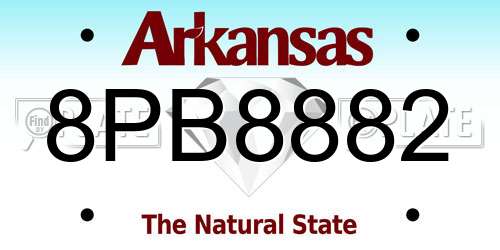 8PB8882 Arkansas License Plate