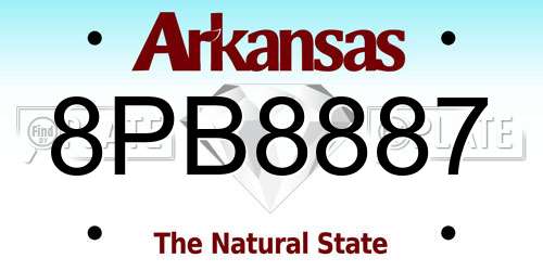 8PB8887 Arkansas License Plate