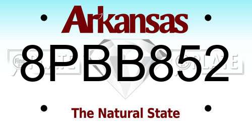 8PBB852 Arkansas License Plate
