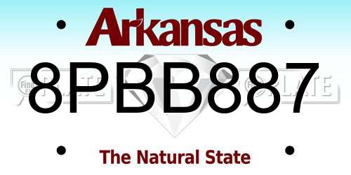 8PBB887 Arkansas License Plate