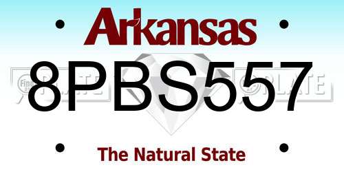 8PBS557 Arkansas License Plate