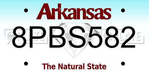 8PBS582 Arkansas License Plate
