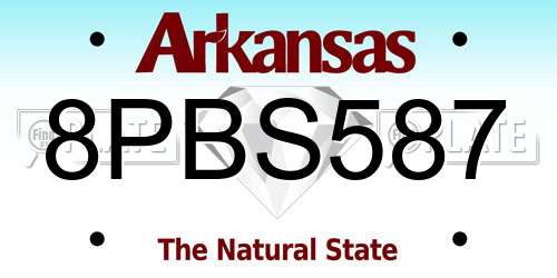 8PBS587 Arkansas License Plate