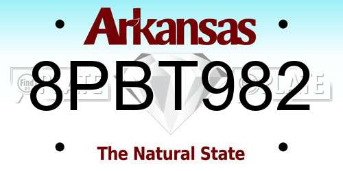 8PBT982 Arkansas License Plate