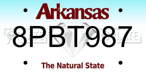8PBT987 Arkansas License Plate
