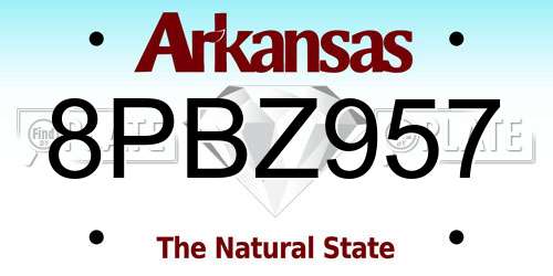 8PBZ957 Arkansas License Plate