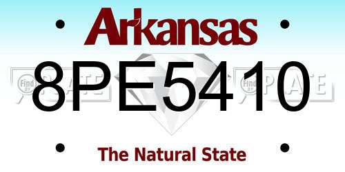 8PE5410 Arkansas License Plate