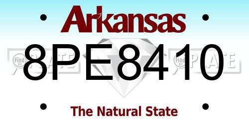 8PE8410 Arkansas License Plate
