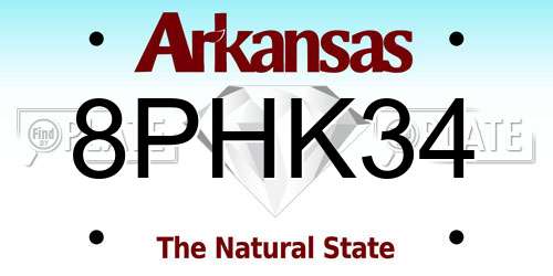 8PHK34 Arkansas License Plate