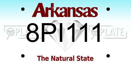 8PI111 Arkansas License Plate